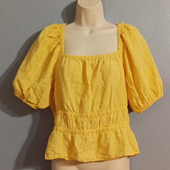 Madewell women's size medium yellow cropped top - Picture 9 of 17